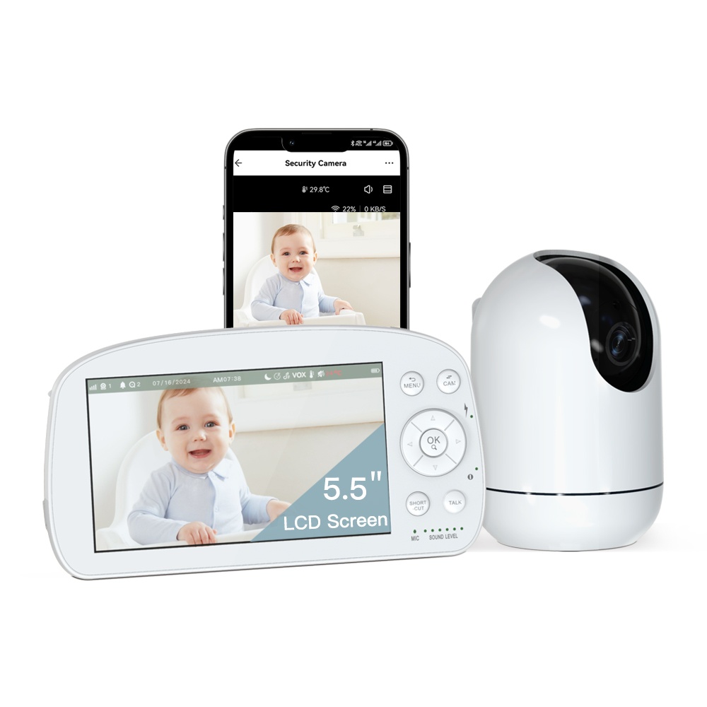 5.5'' Dual Mode 1080P 2K High Definition WiFi Video Baby Monitor OEM ODM