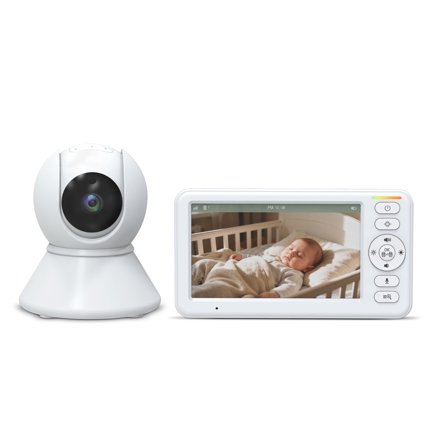 5 inch 720p Video Baby Monitor 5000mAh Long Standby VOX Lullabies BM5K14L