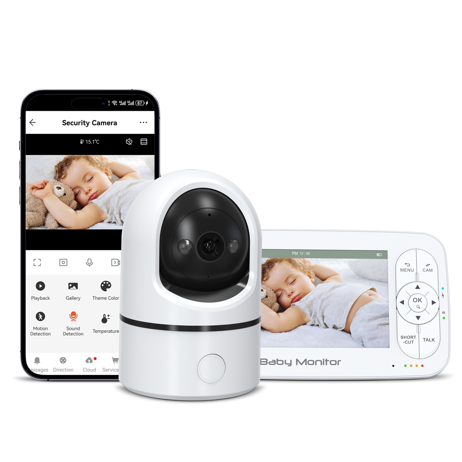 HD WiFi Baby Monitor Tuya Smart APP OEM ODM Factory BM5R12W