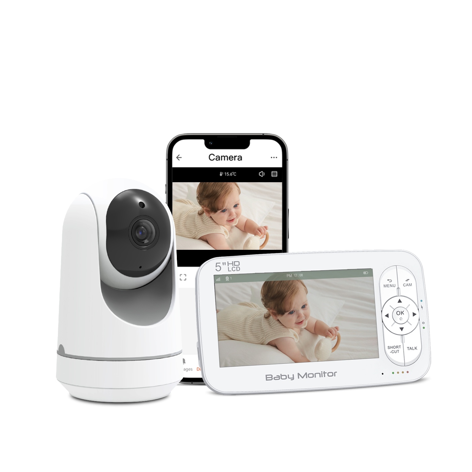 Factory Direct 5-Inch 720p WiFi Baby Monitor OEM ODM Secure Video Monitoring