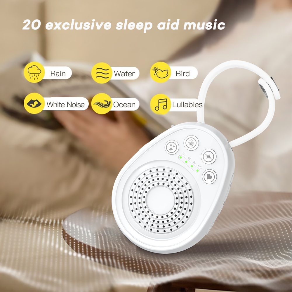 Portable White Noise Machine WN01 Color white 20 Soothing Sounds Rechargeable OE